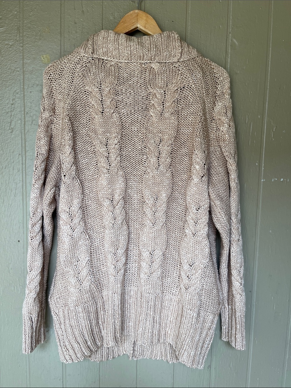Bohme Cable Knit Button-Front Sweater Cardigan in Natural Size S - Picture 2 of 8